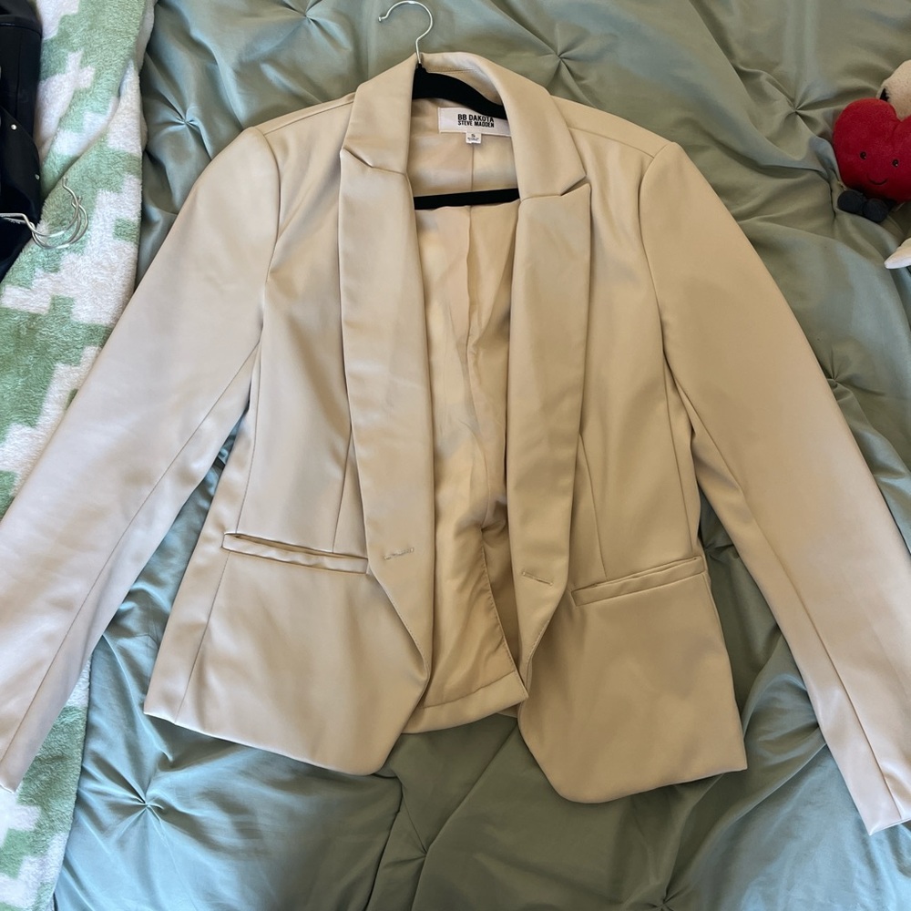cream blazer with buttons